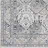 close up swatch image of pattern and colour of grey-blue vintage rug
