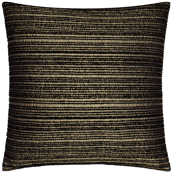 Jupiter Feather Cushion in Black & Gold