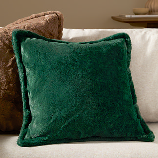 Kallu Cushion Needle Green on Cream Sofa Front View