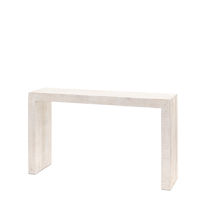 Kalona Mango Wood Console Table in Whitewash