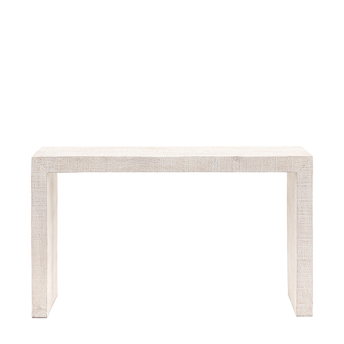 Kalona Mango Wood Console Table in Whitewash