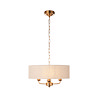 image cut out on white background of vintage brass pendant light