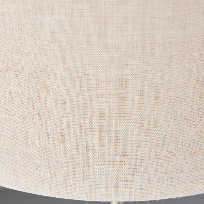 close up on natural linen fabric lamp shade