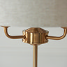 close up on vintage brass metalwork of table lamp