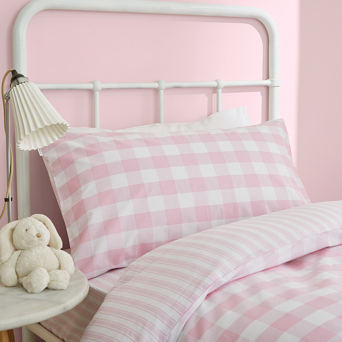 Check and Stripe Duvet Pink