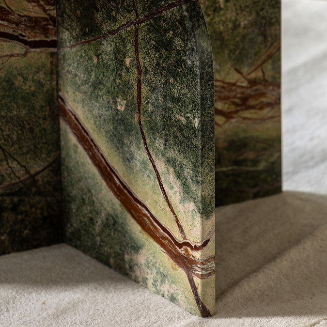 Kingston marble coffee table ember green