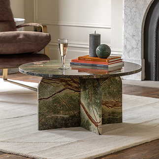 Kingston marble coffee table in ember green