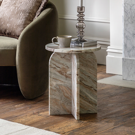 Kingston marble natural side table