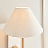 close up on tapered shade of wall light