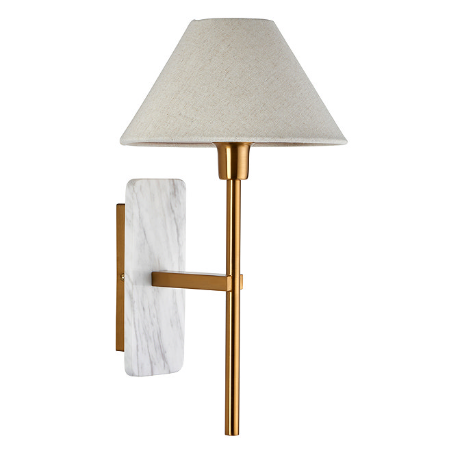 cut out image of brass thin wall light with tapered shade