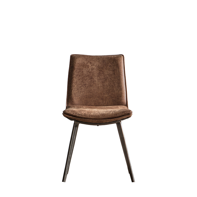 koda brown faux leather dining chair image