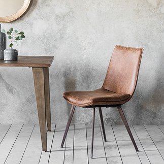 koda brown faux leather dining chair image
