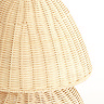 close up on lamp shade of natural rattan lamp