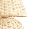 close up on middle of natural rattan lamp shade