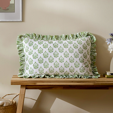 Krissa Block Cushion in green image