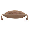 image cut out on white background of warm brown cushion on its side to show its plumpness