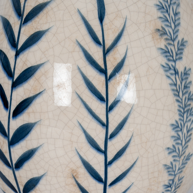 Large Flora Olpe Jug Vase Blue and White