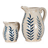 Large Flora Olpe Jug Vase Blue and White