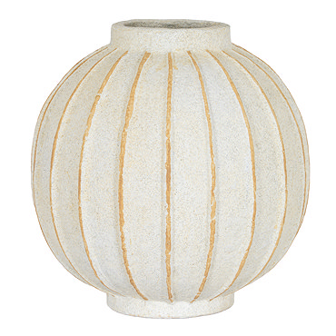 Large Grove Globe Vase in white with Striped detailing image