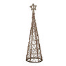 wicker christmas tree with star on the top, cut out on white background