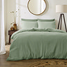 Lark Muslin Duvet Cover Set - Eucalyptus main image