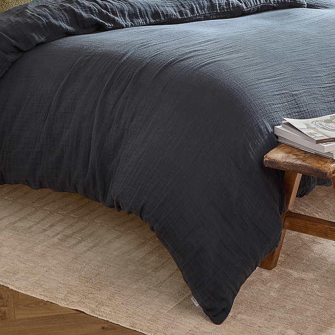Lark Navy Duvet Cover Set Image