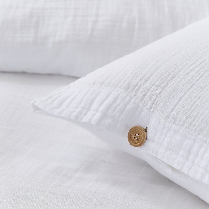 Lark Muslin Duvet Cover Set - White carousel image