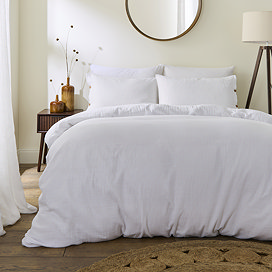 Lark Muslin Duvet Cover Set - White main image