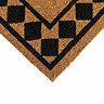 Coir doormat diamond border close up image 