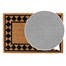 Coir doormat diamond border close up image 