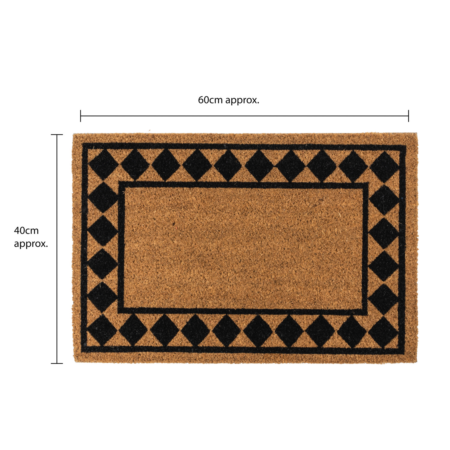 line dimensions image for natural rectangular doormat