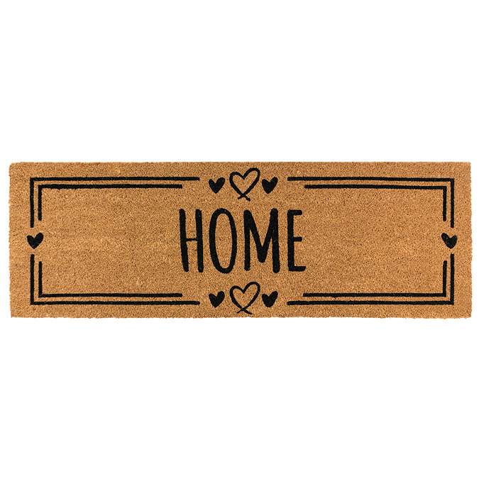 Long Home & Hearts Doormat White Cut Out