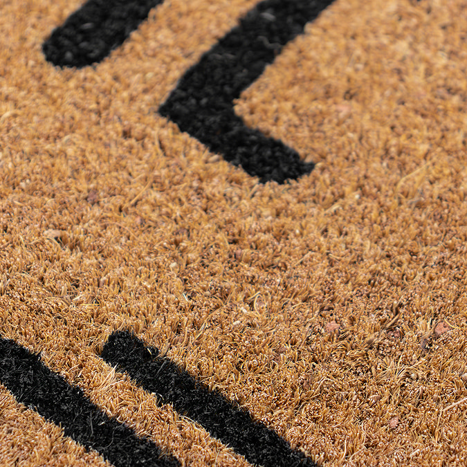 Coir Doormat home hearts close up image 3