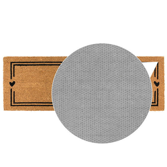 Coir Doormat home hearts close up image 5