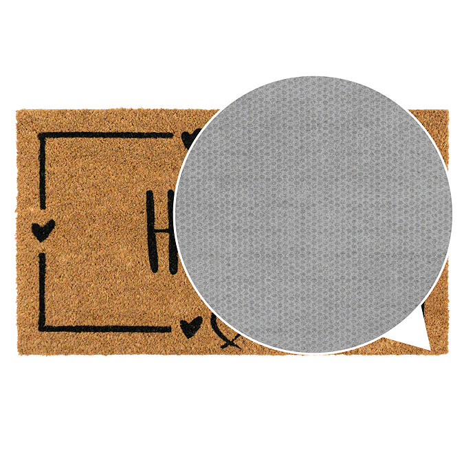 Coir doormat Home hearts close up image 5