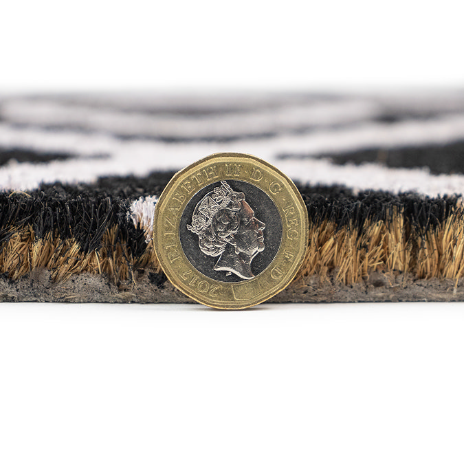 Coir Doormat monochrome diamond close up image 4