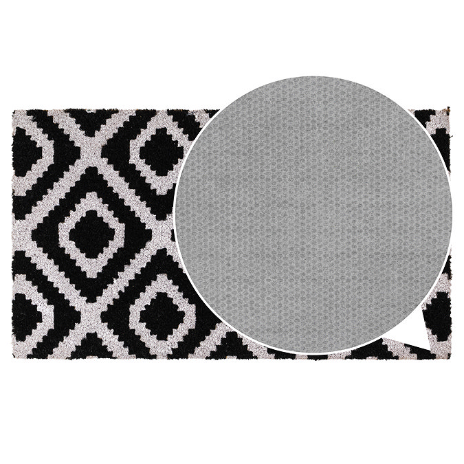 Coir Doormat monochrome diamond close up image 5