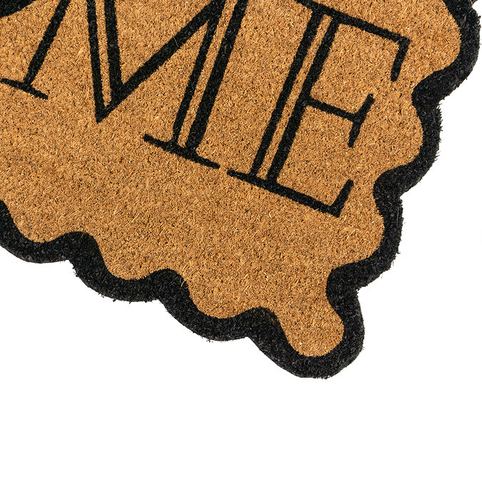 Coir Doormat Scalloped Home close up image 2