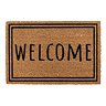image cut out on white background of rectangular natural welcome mat