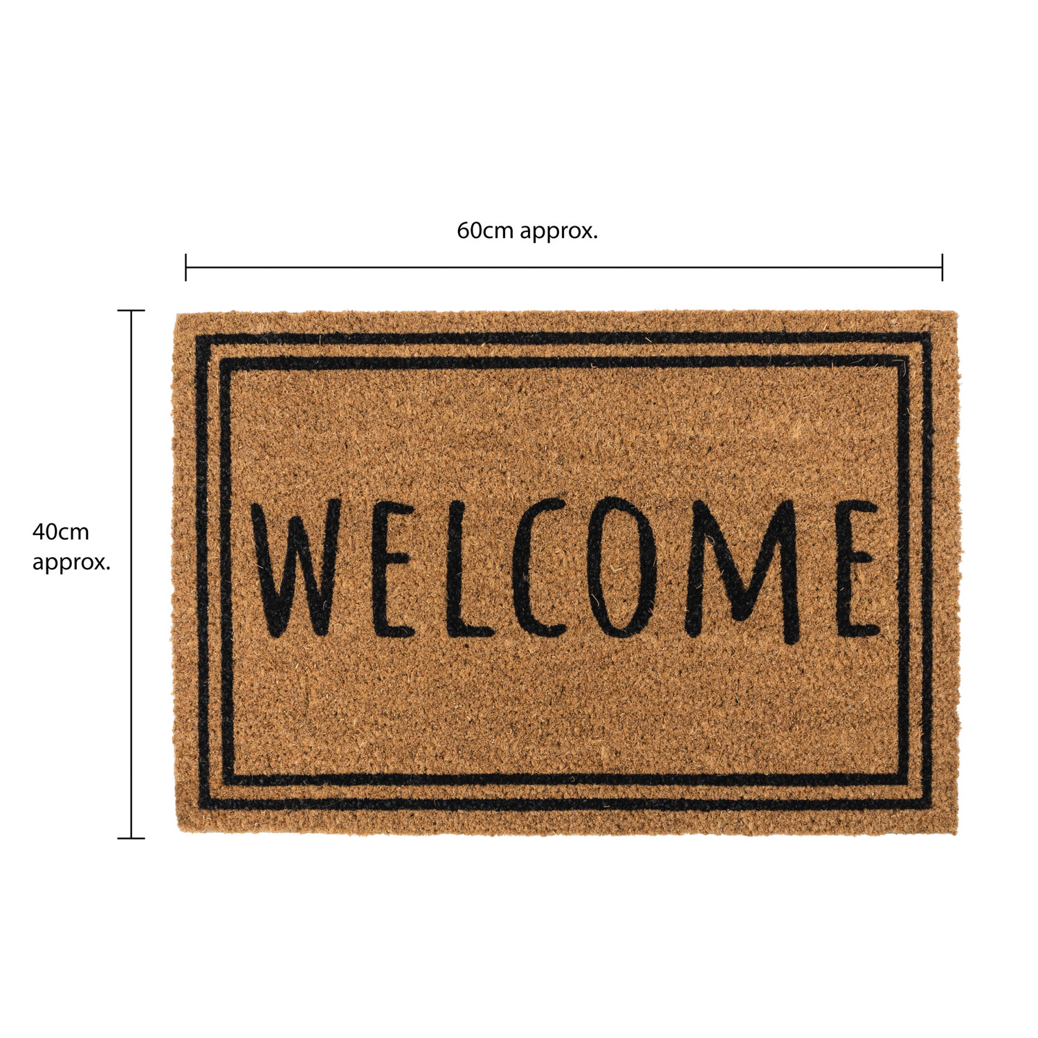 line dimensions image for rectangular natural welcome mat