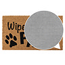 Coir doormat wipe your paws close up image  5
