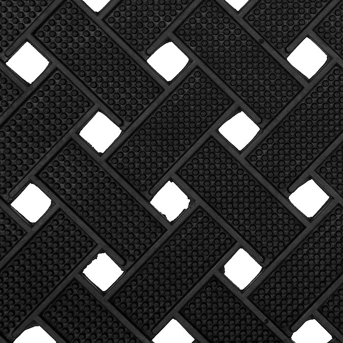 Lattice rubber scraper mat close up image