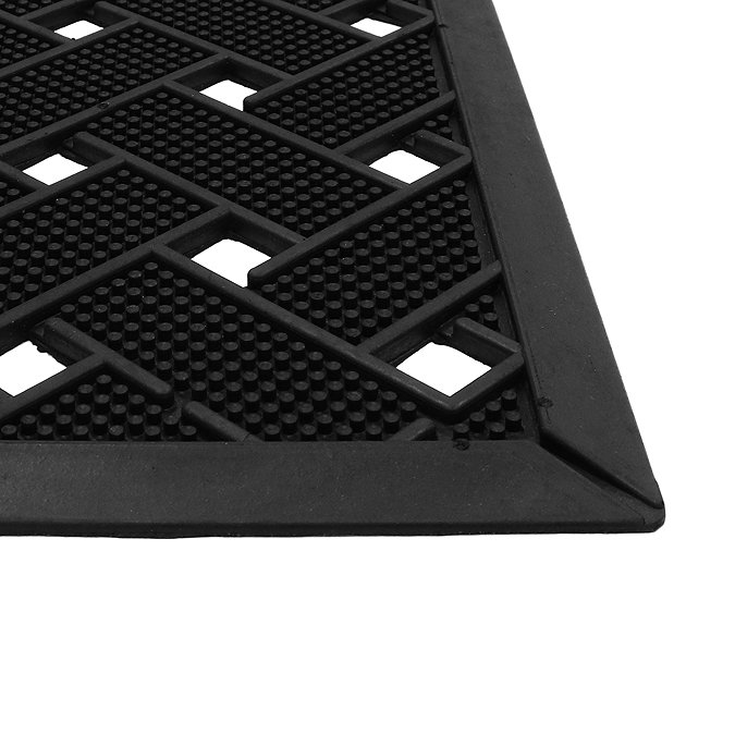 Lattice rubber scraper mat close up image