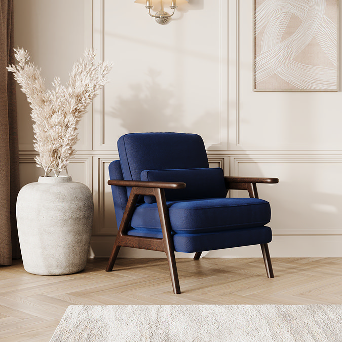 Laurel Easy Clean Velvet Accent Chair - Indigo