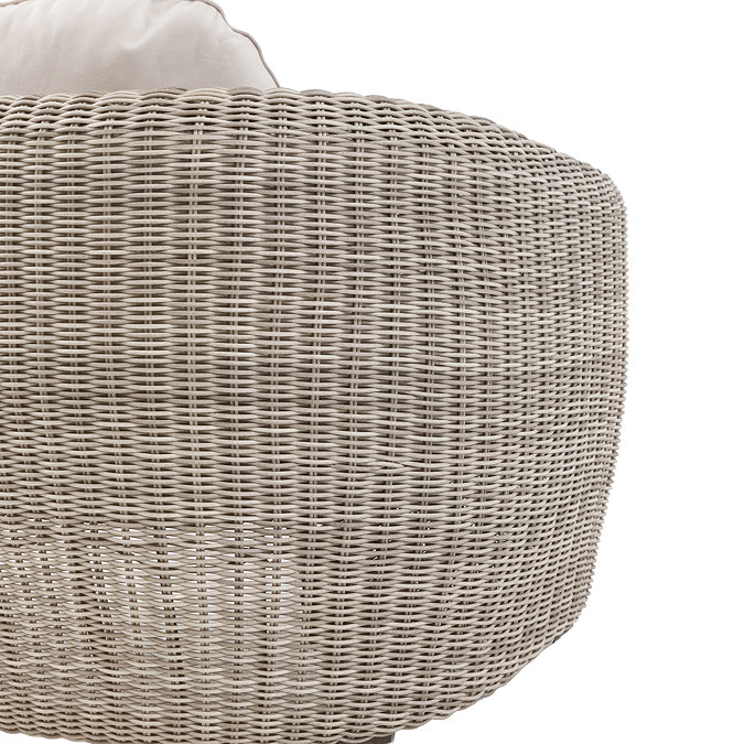 image cut out on white background of rattan sides of two seat sofa
