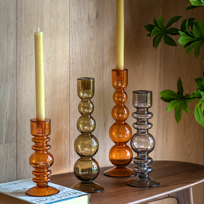 Leo Glass Taper Candle Holder