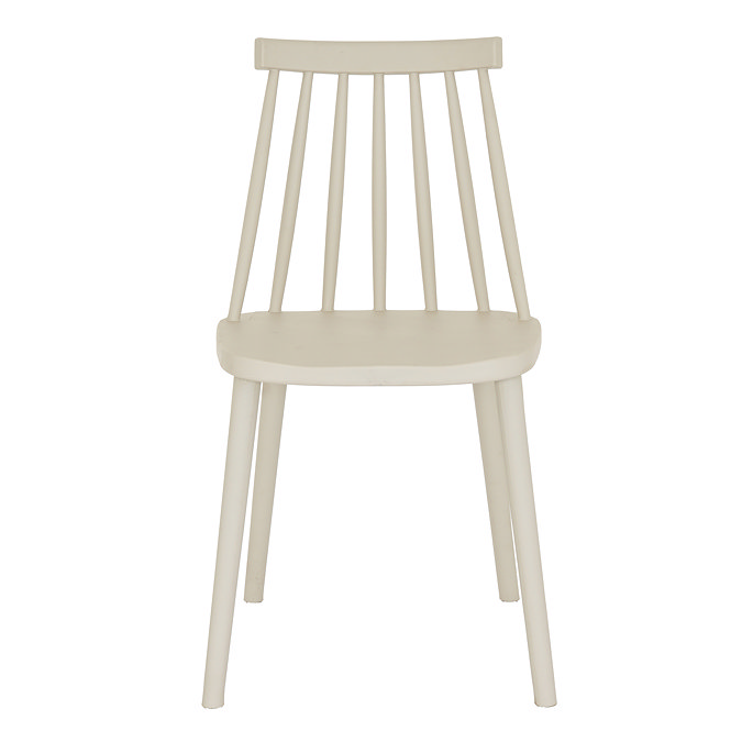 front on image cut out on white background of putty grey dining chair