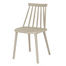 image cut out on white background of putty grey chair with spindled back