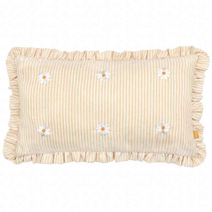Les Fleurs Daisies Ruffle Cushion multi