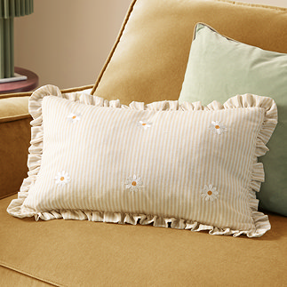 Les Fleurs Daisies Ruffle Cushion multi